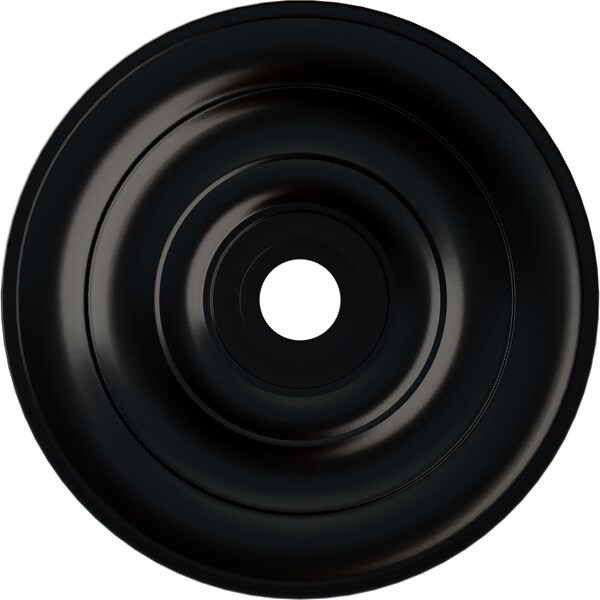Ekena Millwork Jefferson Ceiling Medallion (Fits Canopies up to 5"), 26 1/2"OD x 3 5/8"ID x 1 1/2"P, Jet Black CM26JEBLF - main